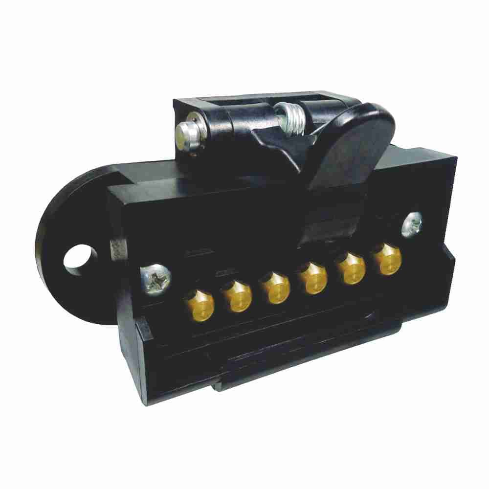 TOMADA ELETRICA FEMEA 6 POLOS RETANGULAR NYLON