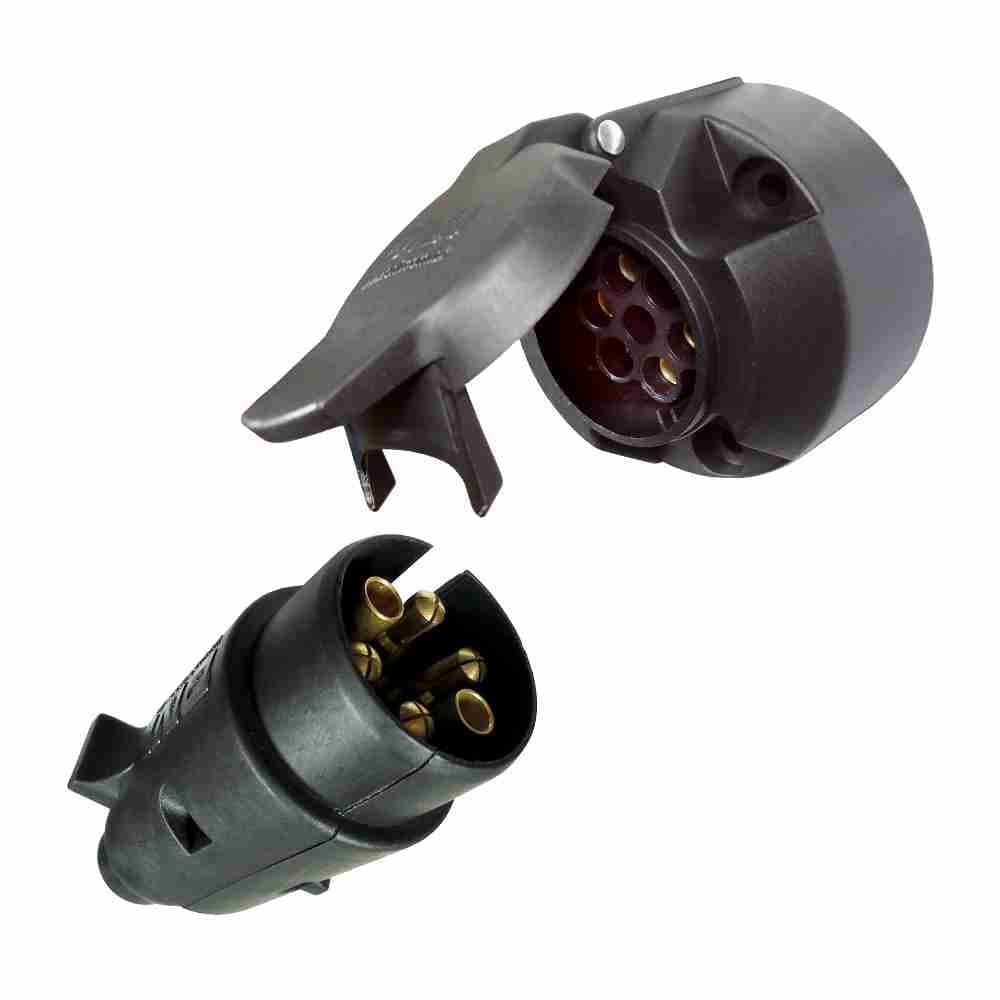 TOMADA ELETRICA P/ENG REDONDA 6P. (MACHO/FEMEA) PT