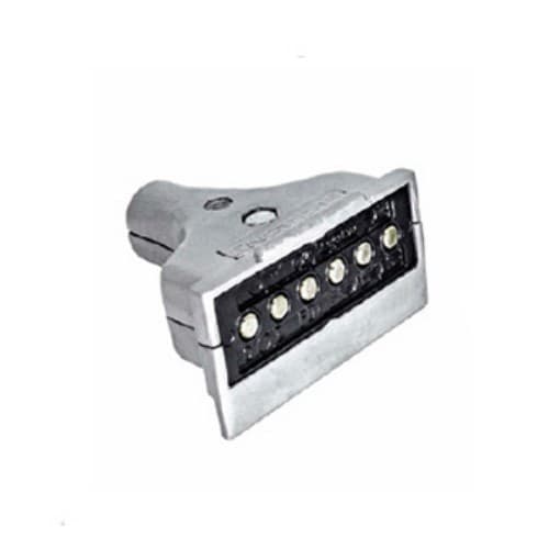 TOMADA ELETRICA MACHO 6 POLOS RETANGULAR ALUMINIO