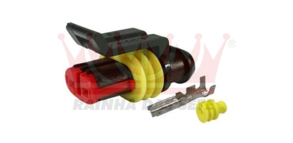 CONECTOR MACHO 2 VIAS FEMEA INJECAO (DESMONTADO)