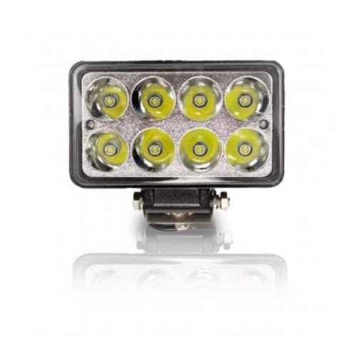 FAROL AUX. RETANGULAR 8 LEDS 24 WATS BIVOLT PT