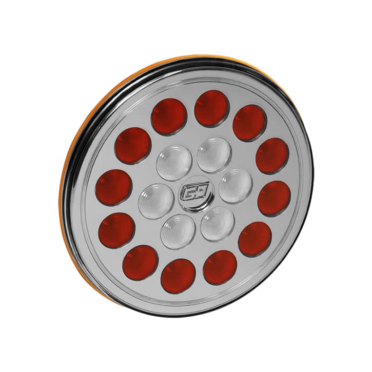 CONJ. OPTICO C/LED VERMELHO/CRISTAL 24V