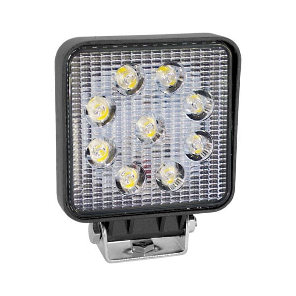 FAROL AUX. QUADRADO 9 LED BIVOLT 27W 12/24V 6000K