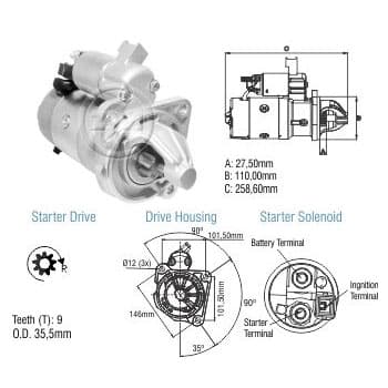 MT.PT. 12V M93R VW DELIVERY 5140E 8150 8120 9150