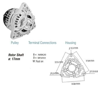 ALT. 12V 90AVW CUMMINS, AGRALE, GM, MWM KCB